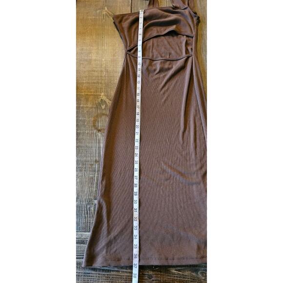Sarengsami Revolve Womens Dress Small Med Brown Mojo Rib Knit Cut Out Walnut - Picture 14 of 14